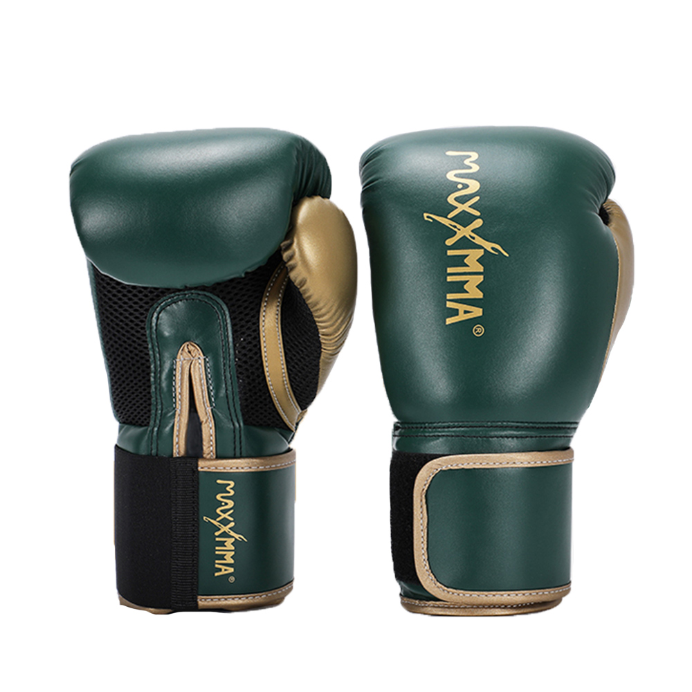 MaxxMMA 經典款拳擊手套-墨綠金-散打/搏擊/MMA/格鬥/拳擊