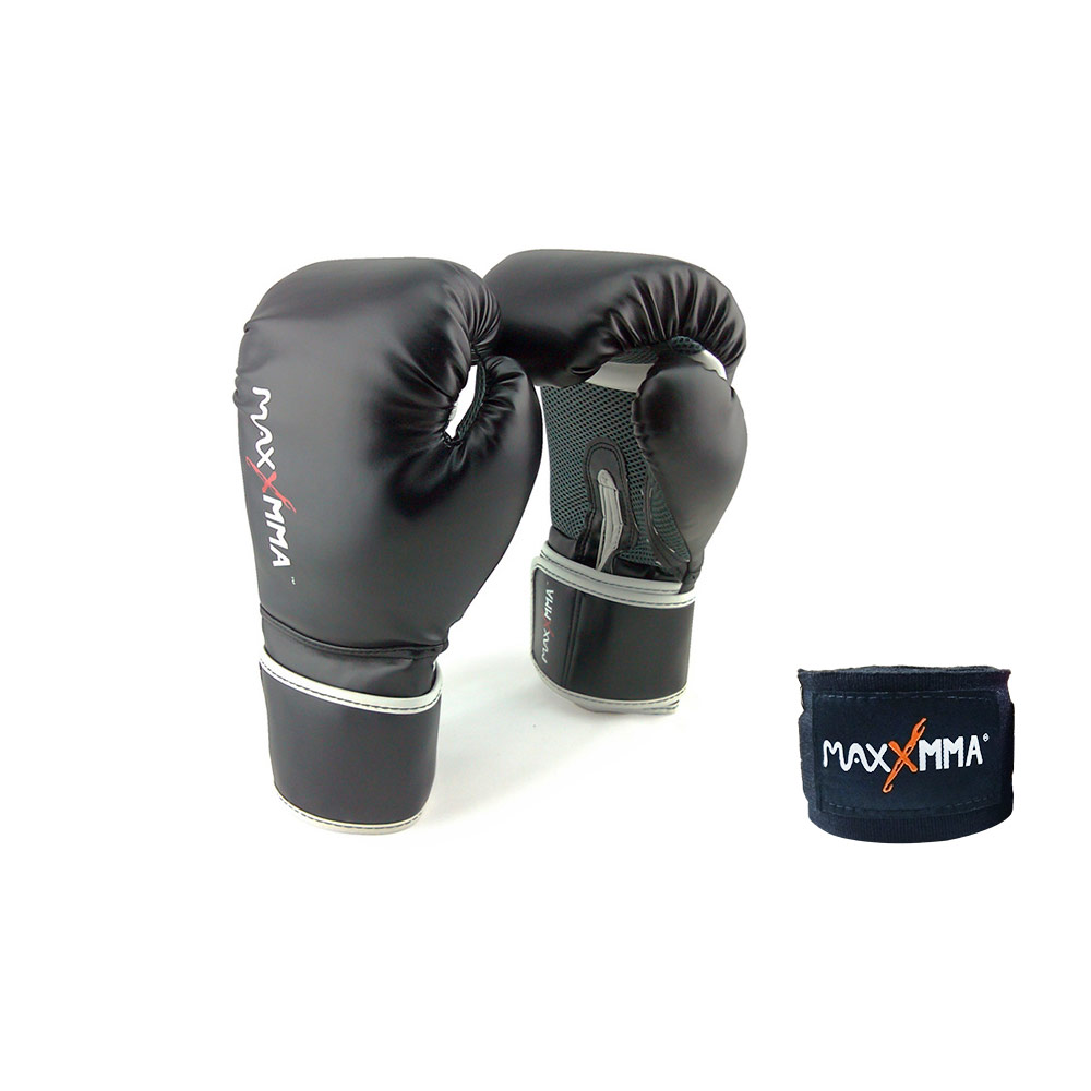 MaxxMMA 戰鬥款拳擊手套(黑)散打/搏擊/MMA/格鬥/拳擊